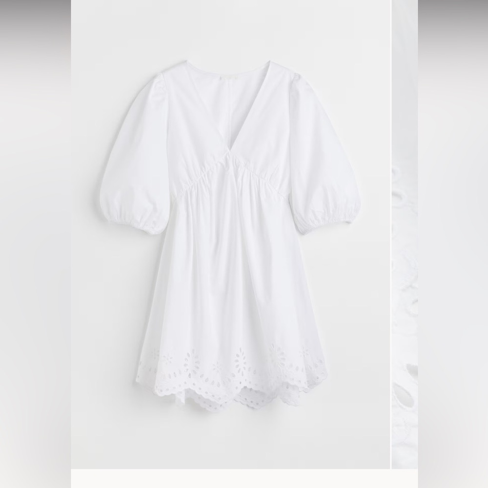H&M cotton white mini dress